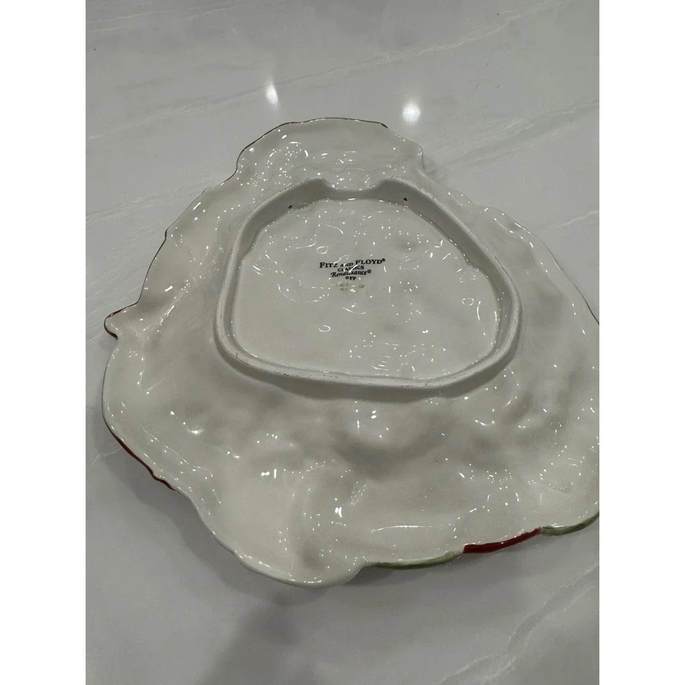 Fitz Floyd Santa Claus Renaissance Cookie Plate Christmas Serving Dish Vtg